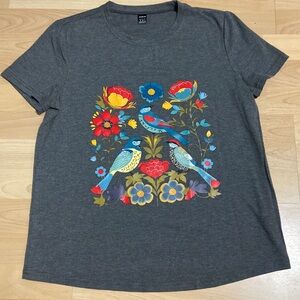 Size medium women’s tee shirt- floral/ bird design